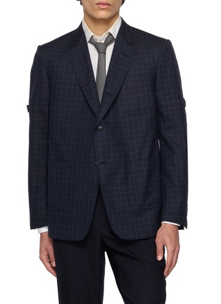 首图 - 点击放大 - THOM BROWNE - Checkered Armband Detail Single Breasted Blazer