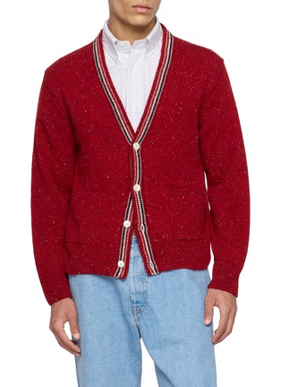 首图 - 点击放大 - THOM BROWNE - Donegal Intarsia Hector Patchwork Wool Mohair Cardigan