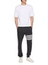 模特儿示范图 - 点击放大 - THOM BROWNE - Ottoman 4-Bar Cotton Jersey T-Shirt