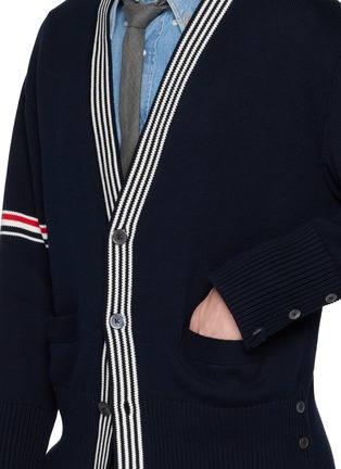  - THOM BROWNE - Rwb Armband Lobster Cotton Jersey Cardigan