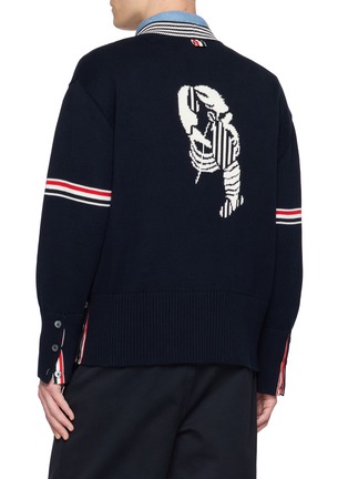 背面 - 点击放大 - THOM BROWNE - Rwb Armband Lobster Cotton Jersey Cardigan