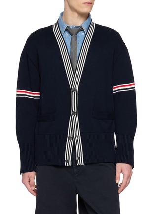 首图 - 点击放大 - THOM BROWNE - Rwb Armband Lobster Cotton Jersey Cardigan