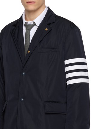  - THOM BROWNE - Single Breasted 4 Bar Snap Front Down Filled Blazer