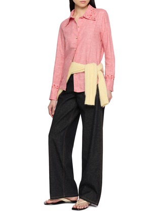 模特儿示范图 - 点击放大 - JUPE BY JACKIE - Friezes Linen Shirt