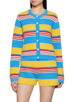 首图 - 点击放大 - POSSE - Tammy Striped Cotton Knit Cardigan