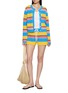 模特儿示范图 - 点击放大 - POSSE - Tammy Striped Cotton Knit Cardigan