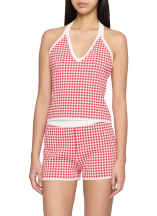 首图 - 点击放大 - POSSE - Micah Gingham Knit Halter Top