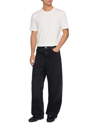 模特儿示范图 - 点击放大 - THE ROW - Luke Back Seam Textured Cotton Jersey T-Shirt
