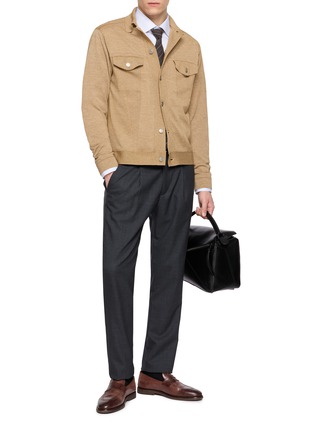 模特儿示范图 - 点击放大 - ETON - Striped Signature Twill Cotton Shirt