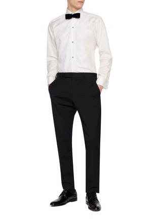 模特儿示范图 - 点击放大 - ETON - Long Sleeve Metallic Panel Dress Shirt