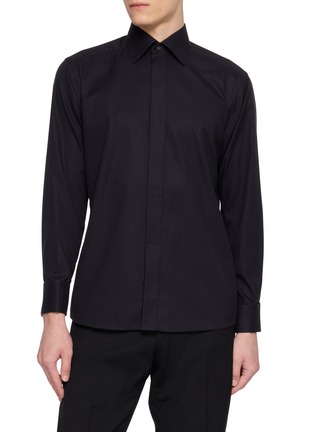 首图 - 点击放大 - ETON - Micro Pattern Cotton Dress Shirt