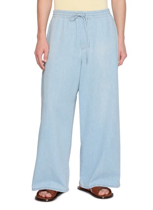 首图 - 点击放大 - LOEWE - Drawstring Anagram Embroidered Light Wash Pants