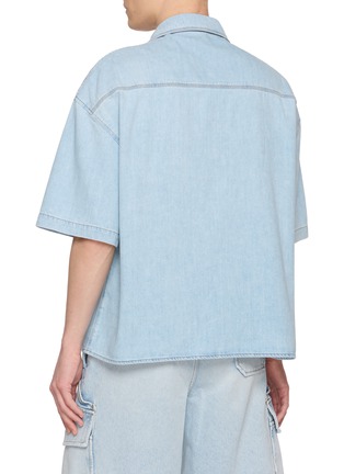 背面 - 点击放大 - LOEWE - Anagram Embroidered Light Wash Denim Shirt
