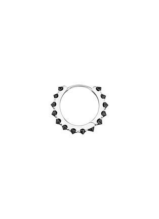 细节 - 点击放大 - MARIA TASH - Eternity 18K White Gold Black Diamond Hoop Earring