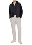 模特儿示范图 - 点击放大 - HERNO - Hooded Zip Up Cotton Jacket