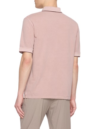 背面 - 点击放大 - HERNO - Contrast Stripe Collar Cotton Polo Shirt