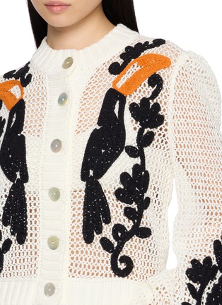  - FARM RIO - Embroidered Open Knit Cardigan