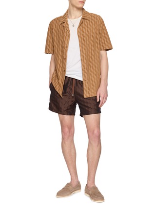 模特儿示范图 - 点击放大 - FRESCOBOL CARIOCA - Wavy Pattern Camp Collar Shirt