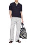 模特儿示范图 - 点击放大 - FRESCOBOL CARIOCA - Striped Knit Polo Shirt