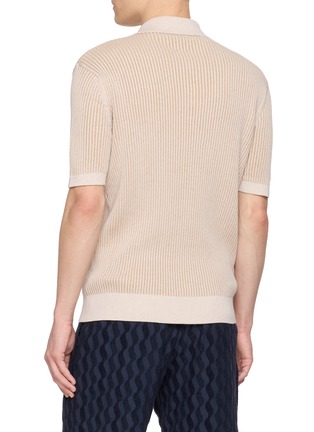 背面 - 点击放大 - FRESCOBOL CARIOCA - Open Collar Rib Knit Polo Shirt