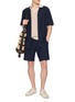 模特儿示范图 - 点击放大 - FRESCOBOL CARIOCA - Open Collar Rib Knit Polo Shirt
