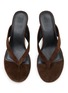 细节 - 点击放大 - PEDDER RED - Delaney 60 Suede Leather Wedge Thong Heeled Sandals