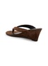  - PEDDER RED - Delaney 60 Suede Leather Wedge Thong Heeled Sandals