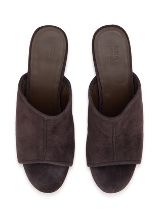 细节 - 点击放大 - PEDDER RED - Dallas 60 Suede Leather Wedge Heeled Sandals