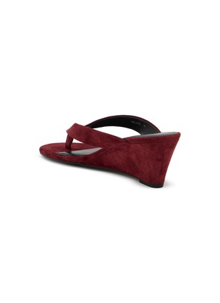  - PEDDER RED - Delaney 60 Suede Leather Wedge Thong Heeled Sandals