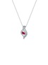 首图 - 点击放大 - LC COLLECTION JEWELLERY - 18K White Gold Diamond Ruby Pendant Necklace
