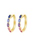 首图 - 点击放大 - LC COLLECTION JEWELLERY - 18K Gold Multi Sapphire Ruby Hoop Earrings