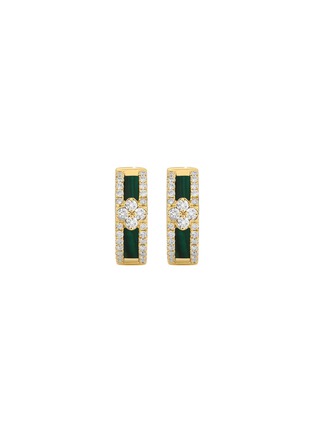 细节 - 点击放大 - LC COLLECTION JEWELLERY - 18K Gold Diamond Malachite Hoop Earrings