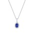 首图 - 点击放大 - LC COLLECTION JEWELLERY - Halo 18K White Gold Diamond Blue Sapphire Pendant Necklace