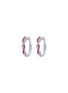 首图 - 点击放大 - LC COLLECTION JEWELLERY - 18K White Gold Diamond Ruby Hoop Earrings