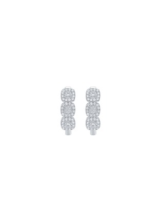细节 - 点击放大 - LC COLLECTION JEWELLERY - 18K White Gold Diamond Hoop Earrings