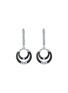 细节 - 点击放大 - LC COLLECTION JEWELLERY - Double Circle 18K White Gold Contrast Diamond Drop Earrings