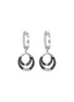 首图 - 点击放大 - LC COLLECTION JEWELLERY - Double Circle 18K White Gold Contrast Diamond Drop Earrings