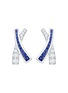 首图 - 点击放大 - LC COLLECTION JEWELLERY - Cross Over 18K White Gold Diamond Blue Sapphire Earrings