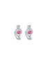细节 - 点击放大 - LC COLLECTION JEWELLERY - Marquise 18K White Gold Diamond Ruby Hoop Earrings
