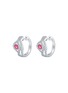 首图 - 点击放大 - LC COLLECTION JEWELLERY - Marquise 18K White Gold Diamond Ruby Hoop Earrings