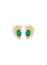首图 - 点击放大 - LC COLLECTION JEWELLERY - Marquise 18K Gold Diamond Emerald Earrings