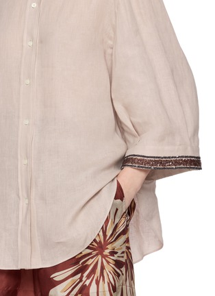  - BRUNELLO CUCINELLI - 珠饰袖口亚麻衬衫
