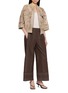 模特儿示范图 - 点击放大 - BRUNELLO CUCINELLI - Embroidered Eyelet Wide Leg Pants