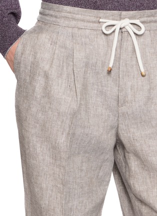 - BRUNELLO CUCINELLI - Drawstring Waistband Diagonal Hemp Linen Pants