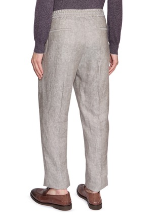 背面 - 点击放大 - BRUNELLO CUCINELLI - Drawstring Waistband Diagonal Hemp Linen Pants