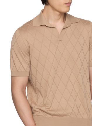  - BRUNELLO CUCINELLI - 菱格短袖针织 POLO 衫