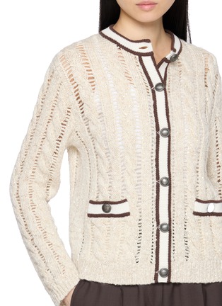  - BRUNELLO CUCINELLI - 拼色饰边针织开衫