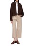 模特儿示范图 - 点击放大 - BRUNELLO CUCINELLI - Straight Leg Fringed Crop Light Wash Jeans