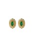 首图 - 点击放大 - LC COLLECTION JEWELLERY - Oval 18K Gold Diamond Emerald Earrings
