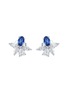 首图 - 点击放大 - LC COLLECTION JEWELLERY - Floral 18K White Gold Diamond Blue Sapphire Earrings